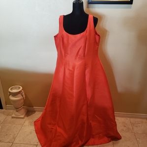 Orange formal with a tulle under skirt